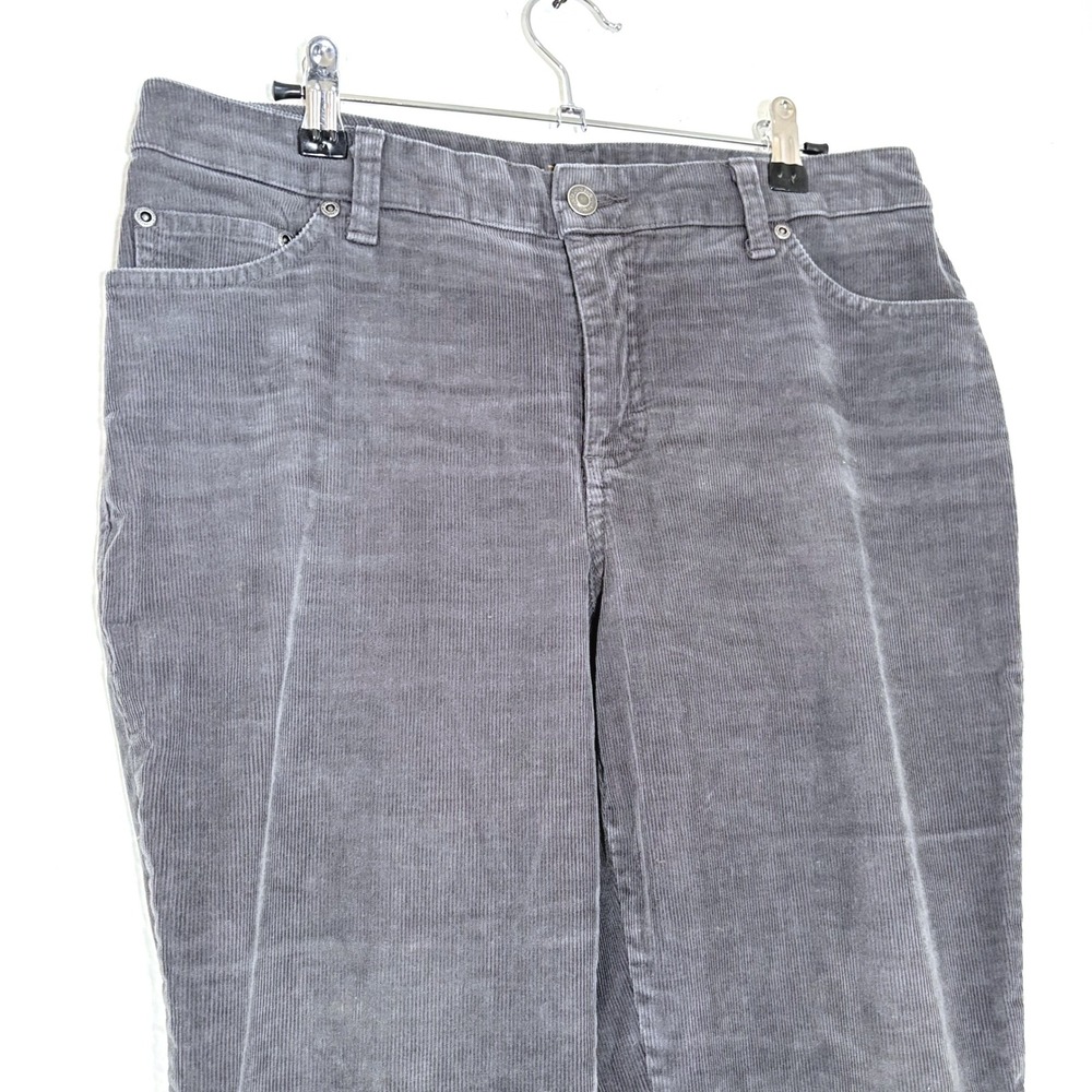 St Johns Bay 8 Bootcut Corduroy Shiny Velvet Pants Gray Secretly Slender Womens‎